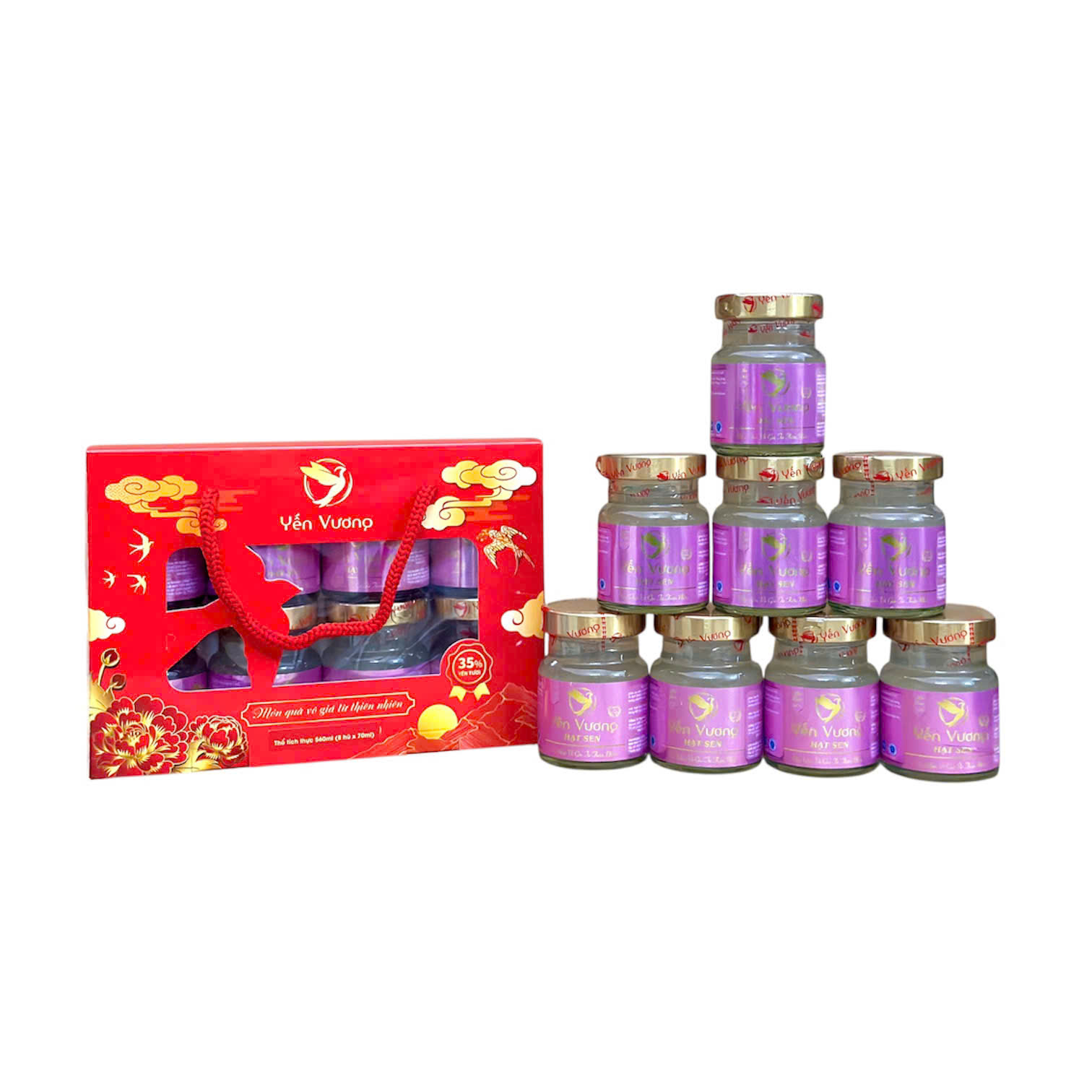 Lốc 8 hũ yến Vương 70ml Hạt Sen